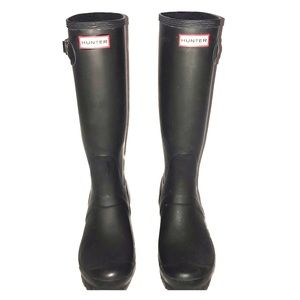 Matte Black Hunter Boots knee high